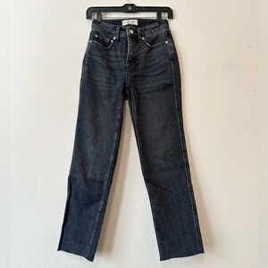 Free People Off-black High-waisted Cropped Jeans (Size 24)